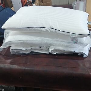 Luxury White Pillow with Black Trim Set of 4